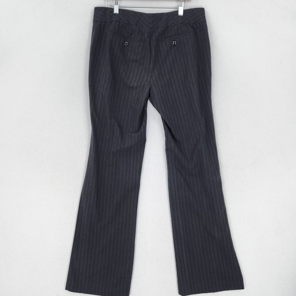 Willow and Clay Pants Womens 12 Black Gray Pinstripe Wide Leg Career Trousers - Picture 7 of 10